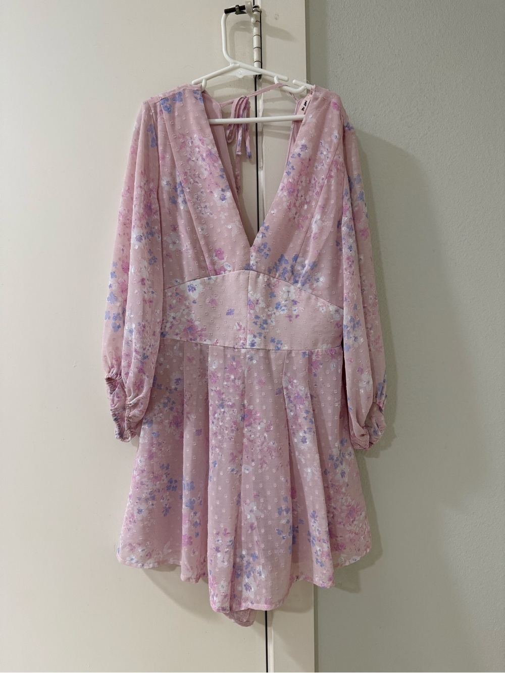 Pink Floral V-Neck Tiered Romper